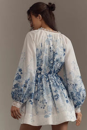 LuneluX™ – Vintage Puff Sleeve Stand Collar Dress