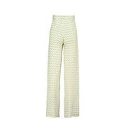 Light Weight Cotton Knit Long Wide Trousers Green