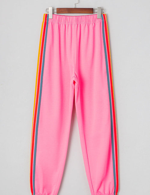 Pink Counting Rainbows High Waist Sweatpants
