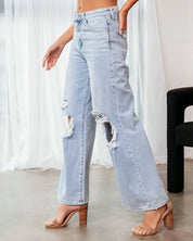 Ripped Slimming Jeans For Women