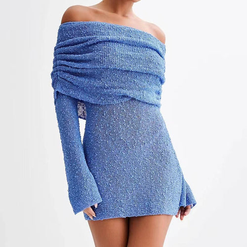 Vestido Bodycon de Punto Hombros Descubiertos