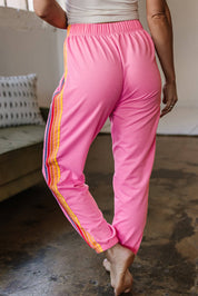 Pink Counting Rainbows High Waist Sweatpants