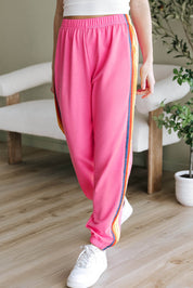 Pink Counting Rainbows High Waist Sweatpants