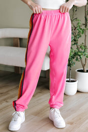 Pink Counting Rainbows High Waist Sweatpants