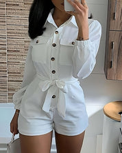 White woven casual jumpsuit
