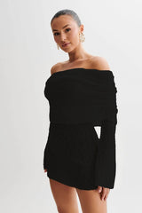 Vestido Bodycon de Punto Hombros Descubiertos