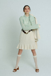 Light Weight Long Sleeve Button Up Cotton Knit Shirt Green