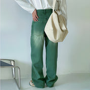 UrbanEase™ Olive men 's retro vintage jeans