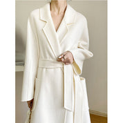 Women's Fashion Double-Sided Cashmere Water Ripple Coat – Luxury &
