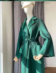 Women's Fashion Double-Sided Cashmere Water Ripple Coat – Luxury &