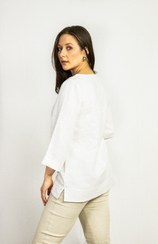 Asphalt Grey linen oversize top
