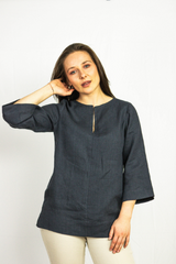 Asphalt Grey linen oversize top