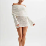 Vestido Bodycon de Punto Hombros Descubiertos