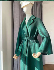 Women's Fashion Double-Sided Cashmere Water Ripple Coat – Luxury &